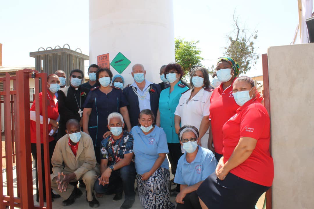 Sponsors and community members at handover